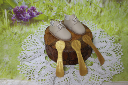 Мокасіни кава з молоком для ляльки Paola Reina 32-34 см, hand made