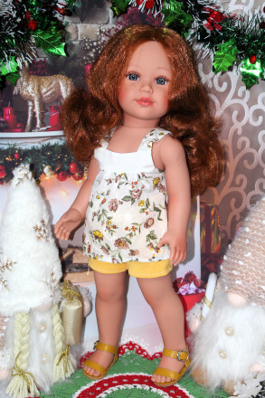 Кукла рыжая без челки Vestida de Azul, 45 cм 