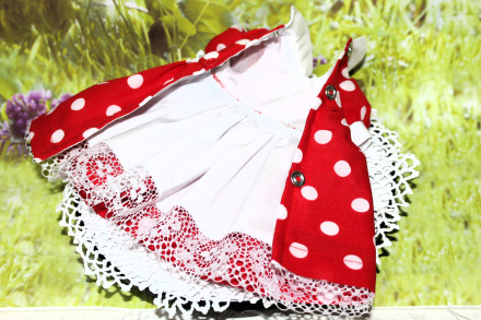 Платье в горошек Hand made для Paola Reina, 32-34  см