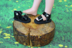 Босоніжки чорні для Юмі 28 см, hand made