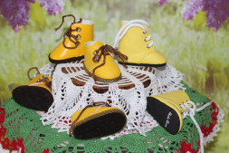 Ботинки жовті осінь-25 для ляльки ростом 32-34 см, hand made