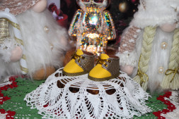 Взуття &quot;новорічні кольори&quot;-2  для ляльки ростом 32-34 см, ручна робота