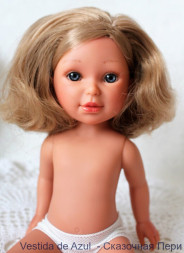 Кукла Vestida de Azul Паулина, блондинка с  волнистыми волосами, PAU-D807, 33 см