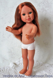 Кукла Vestida de Azul Паулина, рыжая без челки, 33 см