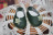 Туфлі зелені з декором для ляльки ростом 32-34 см, hand made