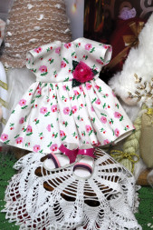 Босоніжки рожеві для ляльки ростом 28 см, ручна робота