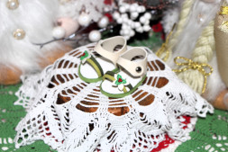 Босоніжки &quot;Новорічний клевер&quot; для ляльки ростом 32-34 см, ручна робота