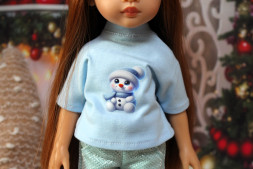 Футболка новорічна-1 трикотажна Hand made для Paola Reina, 32 см