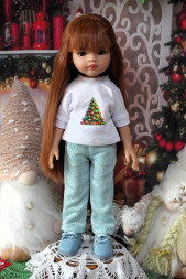 Футболка новорічна-2 трикотажна Hand made для Paola Reina, 32 см