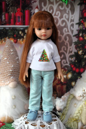 Футболка новорічна-2 трикотажна Hand made для Paola Reina, 32 см