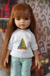 Футболка новорічна-2 трикотажна Hand made для Paola Reina, 32 см