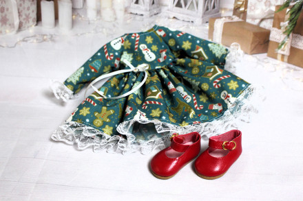 Платье новогоднее Hand made для Paola Reina, 32 см