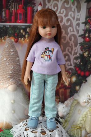 Футболка новорічна-3 трикотажна Hand made для Paola Reina, 32 см