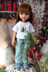 Футболка новорічна-4 трикотажна Hand made для Paola Reina, 32 см 1