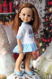 Тунічка новорічна-5 трикотажна Hand made для Paola Reina, 32 см