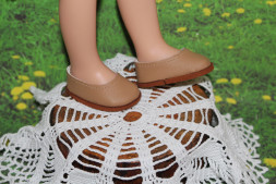 Туфлі Кава з молоком, для ляльки ростом 32-34 см, hand made