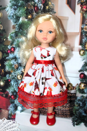 Платье новогоднее Hand made для Paola Reina, 32 см 