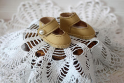 Туфли c ремешком бежевые hand made для  Paola Reina 32 см