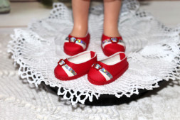 Туфлі червоні для ляльки Paola Reina 32-34 см, hand made