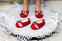 Туфлі червоні для ляльки Paola Reina 32-34 см, hand made
