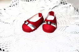Туфлі червоні для ляльки Paola Reina 32-34 см, hand made