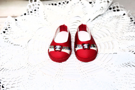 Туфлі червоні для ляльки Paola Reina 32-34 см, hand made