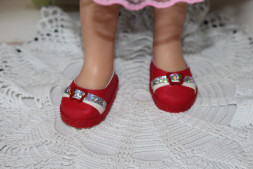 Туфлі червоні для ляльки Paola Reina 32-34 см, hand made