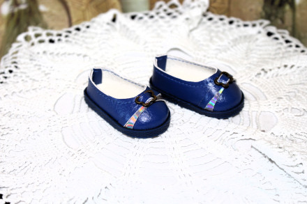 Туфлі сині з метеликом для ляльки Paola Reina 32-34 cм, hand made