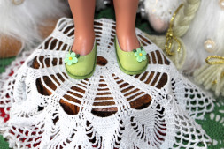 Босоніжки Весняний настрій для ляльки ростом 28 см, ручна робота