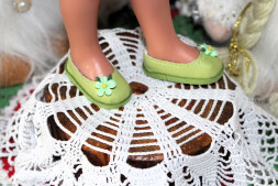 Босоніжки Весняний настрій для ляльки ростом 28 см, ручна робота