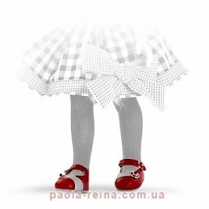 Туфли красные с цветочком для кукол 32 см