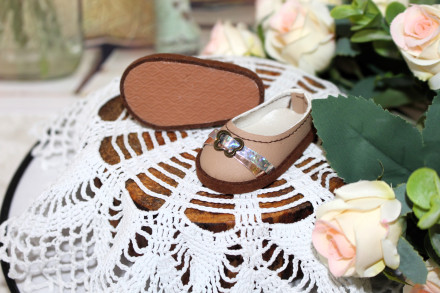 Туфлі кава з молоком для Paola Reina 32-34 см, hand made
