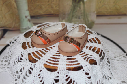 Туфлі кава з молоком для Paola Reina, hand made
