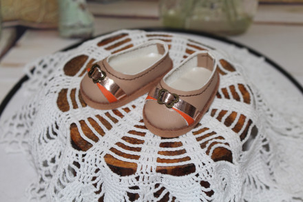 Туфлі кава з молоком для Paola Reina, hand made