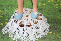 Туфлі блакитні з декором для ляльки Paola Reina, hand made