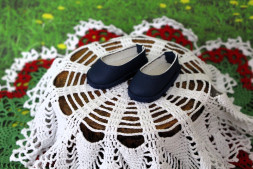 Туфли синие для куклы Vestida de Azul  28 см, ручная работа