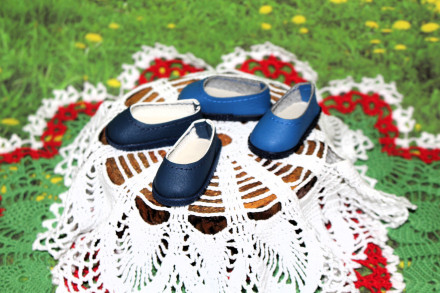 Туфли синие для куклы Vestida de Azul  28 см, ручная работа