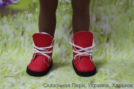Сапоги бежевые  для куклы ростом 28 см, ручная работа 1