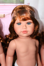 Кукла Coral desnuda (2023), pelirroja con flequillo, Vestida de Azul , COR-D909, 46 cм