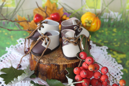 Ботинки Осінь-25 для ляльки ростом 32-34 см, hand made