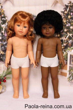 Лялька Coral desnuda, pelo corto rizo afro, Vestida de Azul , COR-D915, 46 cм