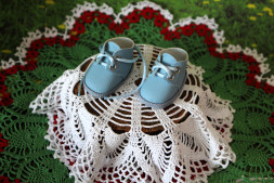 Ботинки блакитні для Paola Reina, ручна робота