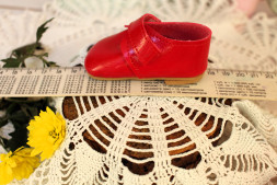 Взуття velcro red, Vestida de Azul, для корал, червоні, довжина 7,5 см