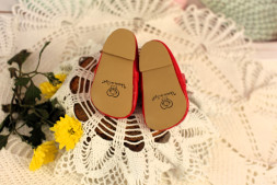 Взуття velcro red, Vestida de Azul, для корал, червоні, довжина 7,5 см