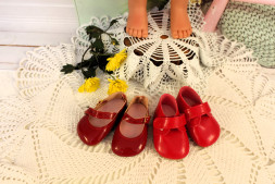 Взуття velcro red, Vestida de Azul, для корал, червоні, довжина 7,5 см
