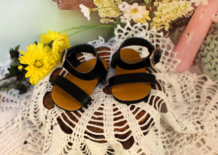 Обувь Sandals, Vestida de Azul, для Корал, черные, длина 7,0 см 