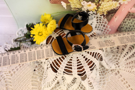 Обувь Sandals, Vestida de Azul, для Корал, черные, длина 7,0 см 