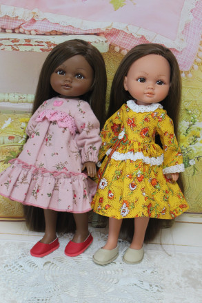 Платье Тепло осени розовое  Hand made для Paola Reina, 32 см