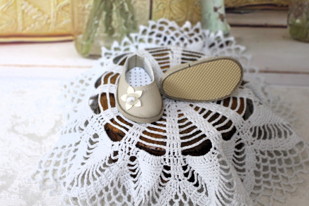 Платье Тепло осени бежевое Hand made для Paola Reina, 32 см