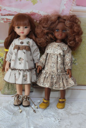 Платье фланелевое Тепло осени Hand made для Paola Reina, 32 см